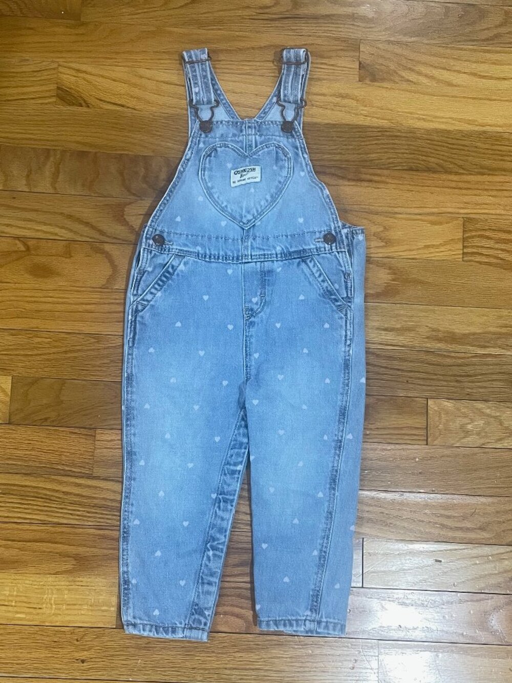 Girls 24 Month Oshkosh B'gosh Heart Denim Overalls